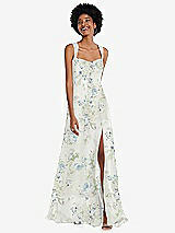 Front View Thumbnail - Bleu Garden Contoured Wide Strap Sweetheart Maxi Dress