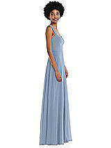 Side View Thumbnail - Cloudy Contoured Wide Strap Sweetheart Maxi Dress