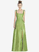 Front View Thumbnail - Mojito Sleeveless Square-Neck Princess Line Gown with Pockets