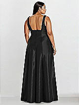 Alt View 2 Thumbnail - Black Sleeveless Square-Neck Princess Line Gown with Pockets