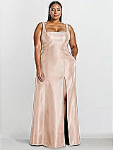 Alt View 1 Thumbnail - Cameo Sleeveless Square-Neck Princess Line Gown with Pockets