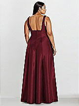 Alt View 2 Thumbnail - Cabernet Sleeveless Square-Neck Princess Line Gown with Pockets