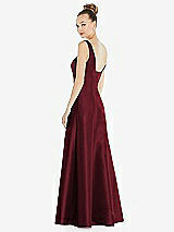 Rear View Thumbnail - Cabernet Sleeveless Square-Neck Princess Line Gown with Pockets