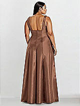 Alt View 2 Thumbnail - Cognac Sleeveless Square-Neck Princess Line Gown with Pockets