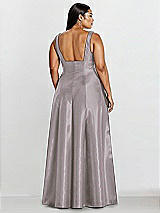 Alt View 2 Thumbnail - Cashmere Gray Sleeveless Square-Neck Princess Line Gown with Pockets