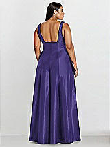 Alt View 2 Thumbnail - Grape Sleeveless Square-Neck Princess Line Gown with Pockets