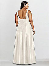 Alt View 2 Thumbnail - Ivory Sleeveless Square-Neck Princess Line Gown with Pockets