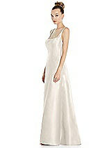 Side View Thumbnail - Ivory Sleeveless Square-Neck Princess Line Gown with Pockets