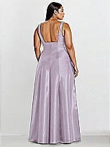Alt View 2 Thumbnail - Lilac Haze Sleeveless Square-Neck Princess Line Gown with Pockets