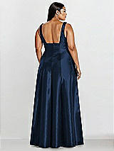 Alt View 2 Thumbnail - Midnight Navy Sleeveless Square-Neck Princess Line Gown with Pockets