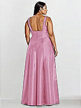 Alt View 2 Thumbnail - Powder Pink Sleeveless Square-Neck Princess Line Gown with Pockets