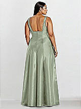 Alt View 2 Thumbnail - Sage Sleeveless Square-Neck Princess Line Gown with Pockets