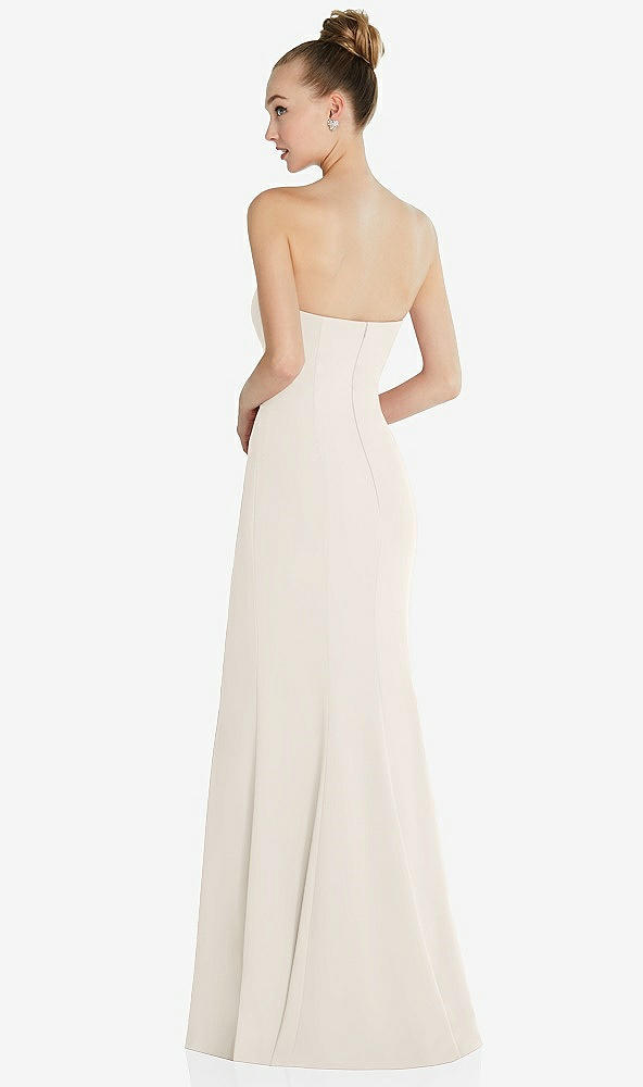 Back View - Ivory Strapless Princess Line Crepe Mermaid Gown