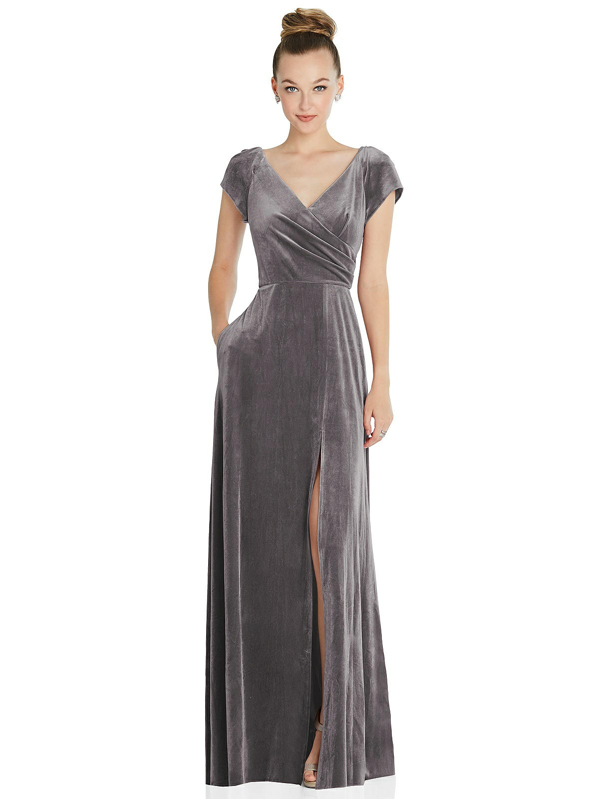 Theory ✨GLOSSED COMPACT RB DRESS　Sサイズ Strapless Chiffon Maxi Bridesmaid Dress With Tiered Micro