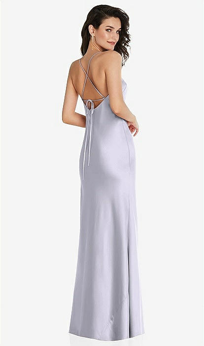 Open-back Convertible Strap Maxi Bias Slip Bridesmaid Dress