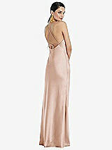 Rear View Thumbnail - Cameo Diamond Halter Bias Maxi Slip Dress with Convertible Straps