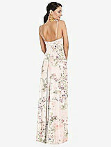Rear View Thumbnail - Blush Garden Adjustable Strap Wrap Bodice Maxi Dress with Front Slit