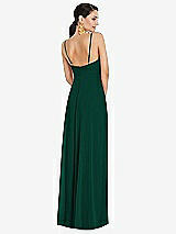 Rear View Thumbnail - Hunter Green Adjustable Strap Wrap Bodice Maxi Dress with Front Slit
