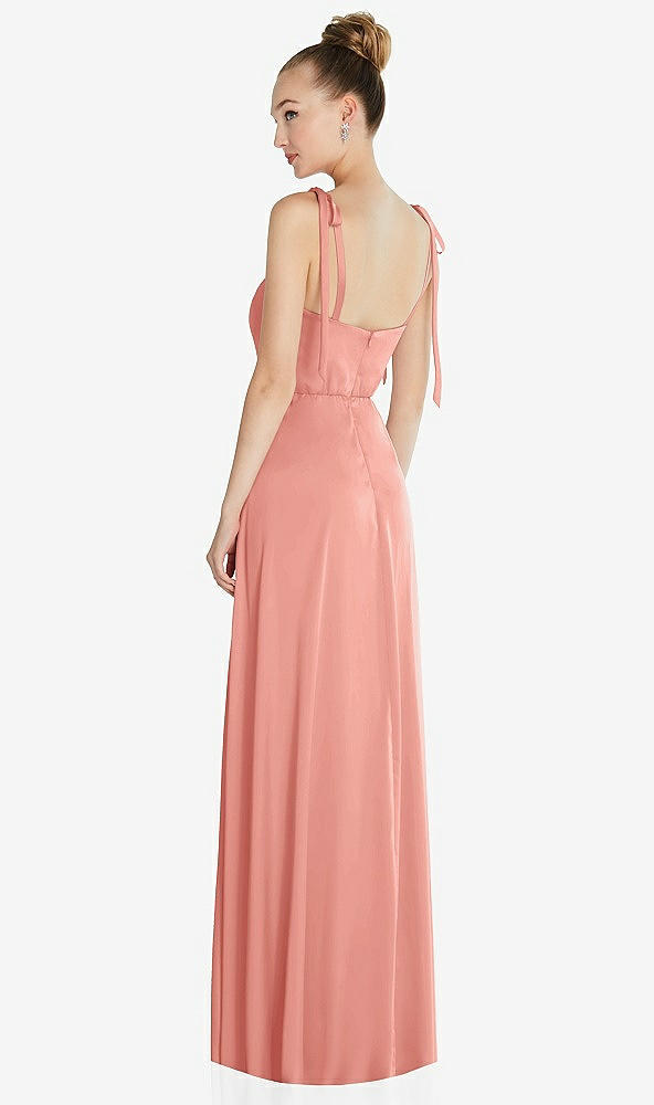 Back View - Rose Tie Shoulder A-Line Maxi Dress