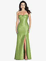 Front View Thumbnail - Mojito Bow Cuff Strapless Princess Waist Trumpet Gown