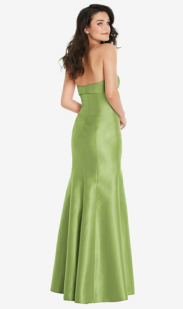 Back View - Mojito Bow Cuff Strapless Princess Waist Trumpet Gown