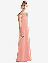 Side View Thumbnail - Rose Tie Shoulder Empire Waist Junior Bridesmaid Dress