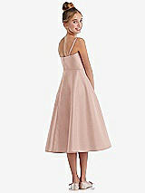Rear View Thumbnail - Toasted Sugar Adjustable Spaghetti Strap Satin Midi Junior Bridesmaid Dress