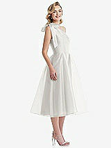 Side View Thumbnail - Starlight Scarf-Tie One-Shoulder Organdy Midi Dress