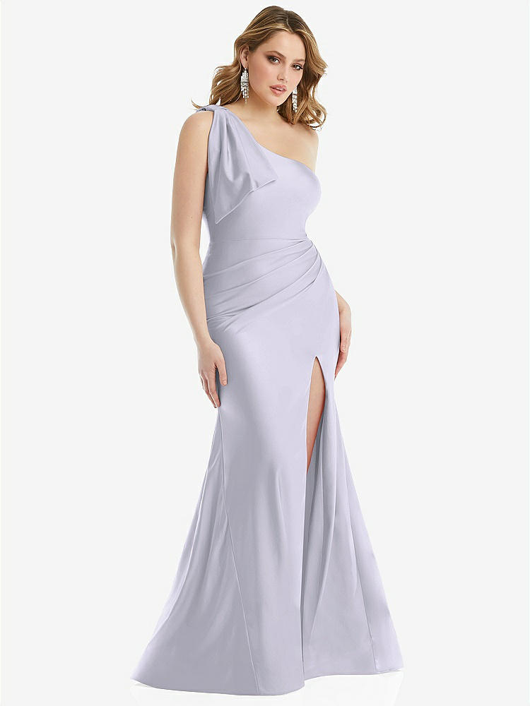 One-shoulder Bias-cuff Stretch Satin Mermaid Bridesmaid