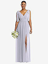 Alt View 1 Thumbnail - Silver Dove Plunge Neckline Bow Shoulder Empire Waist Chiffon Maxi Dress