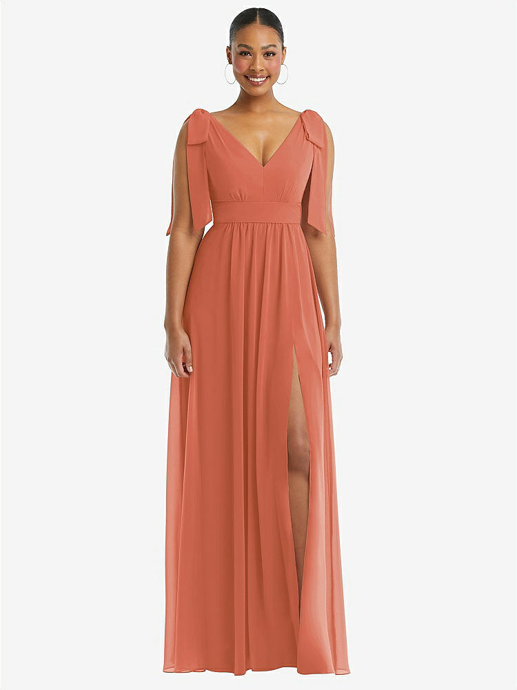 Asymmetric Bell Sleeve Wrap Maxi Bridesmaid Dress With Front Asymmetric Bell Sleeve Wrap Maxi Bridesmaid Dress With Front