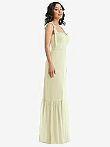 Side View Thumbnail - Butter Yellow Tie-Shoulder Bustier Bodice Ruffle-Hem Maxi Dress