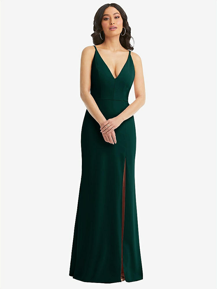 Open-back High-neck Halter Trumpet Bridesmaid Dress In