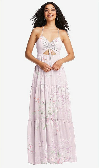 Chiffon Floral Back Maxi Dress Chiffon Floral Back Maxi Dress