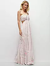 Strapless Empire Waist Cutout Maxi Bridesmaid Dress With