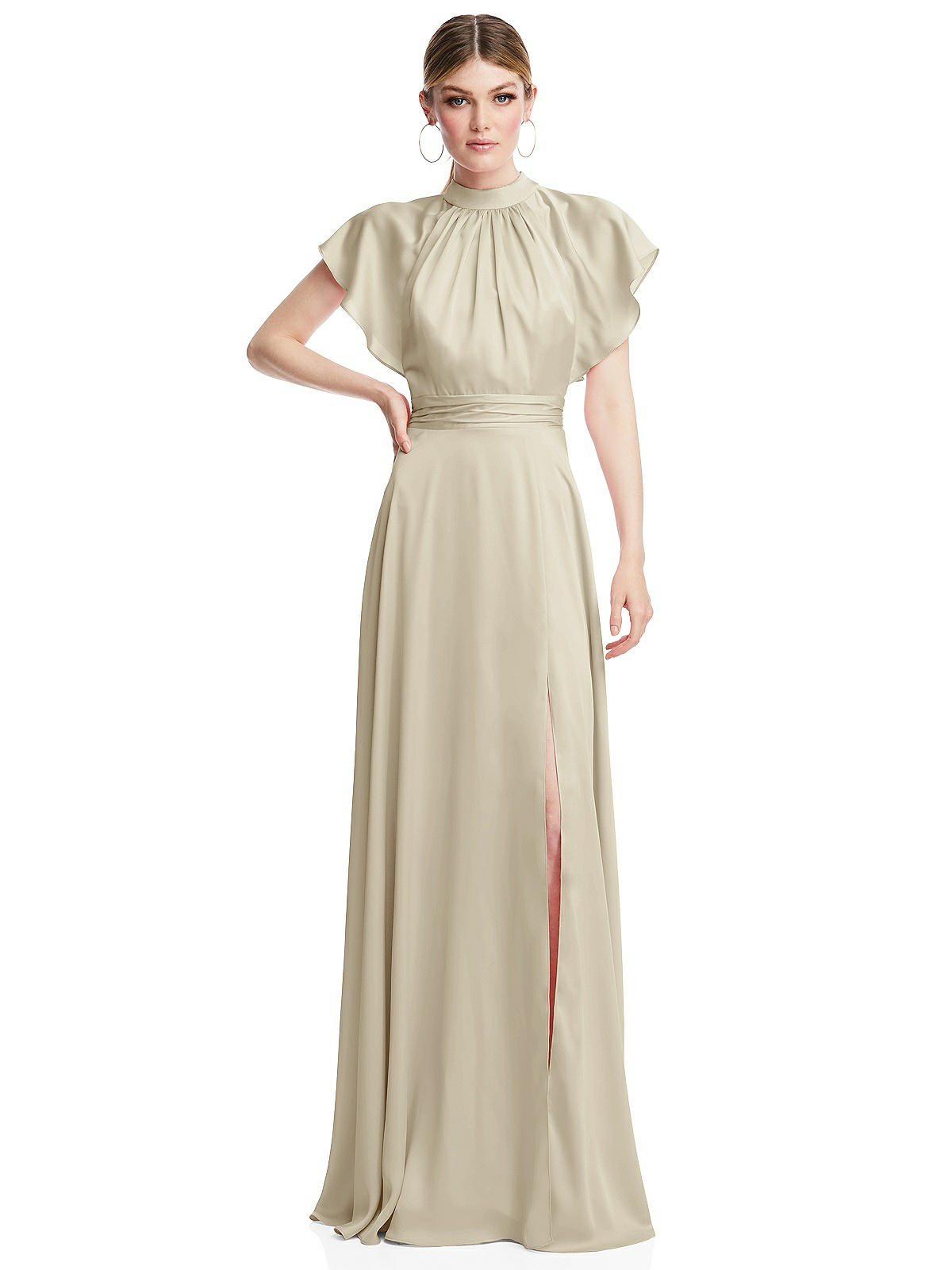 Floral Embroidered Cap Sleeve Full of charm Slim-fit Bridesmaid Maxi Dress