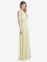 Side View Thumbnail - Butter Yellow Skinny Tie-Shoulder Ruffle-Trimmed Blouson Maxi Dress