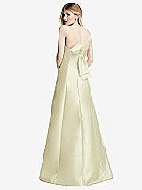 Front View Thumbnail - Butter Yellow Strapless A-line Satin Gown with Modern Bow Detail