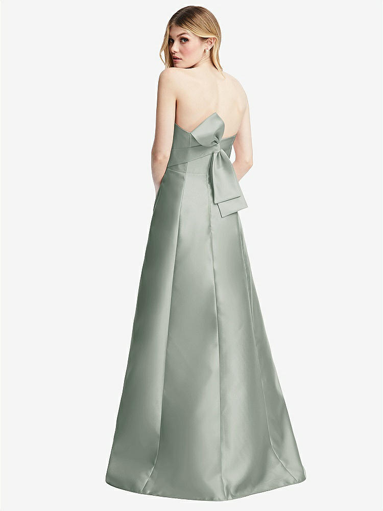 Strapless Deep Ruffle Hem Satin High Low Bridesmaid Dress Strapless Deep Ruffle Hem Satin High Low Bridesmaid Dress