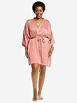 Alt View 1 Thumbnail - Rose Short Whisper Satin Robe