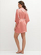 Rear View Thumbnail - Rose Short Whisper Satin Robe