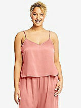 Alt View 1 Thumbnail - Rose Split Back Whisper Satin Cami Top