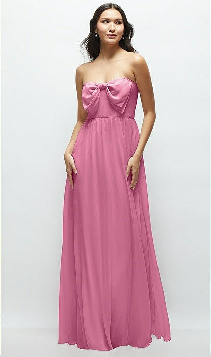 Oversized Bow Flattering Pink Dress Oversized Bow Flattering Pink Dress