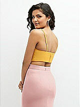Rear View Thumbnail - NYC Yellow Crepe Mix-and-Match Midriff Corset Top