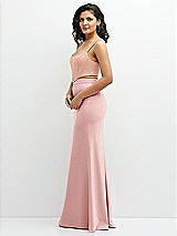 Side View Thumbnail - Pale Peach Crepe Mix-and-Match Midriff Corset Top