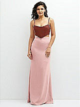 Alt View 1 Thumbnail - Auburn Moon Crepe Mix-and-Match Midriff Corset Top