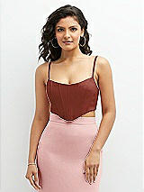Front View Thumbnail - Auburn Moon Crepe Mix-and-Match Midriff Corset Top