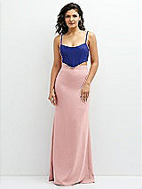 Alt View 1 Thumbnail - Cobalt Blue Crepe Mix-and-Match Midriff Corset Top