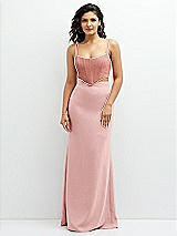 Alt View 1 Thumbnail - Desert Rose Crepe Mix-and-Match Midriff Corset Top