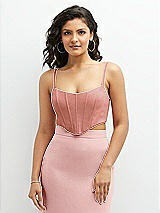 Front View Thumbnail - Desert Rose Crepe Mix-and-Match Midriff Corset Top